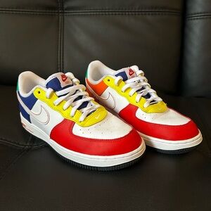 Nike Kids Shoes Red, Yellow, Blue, and White